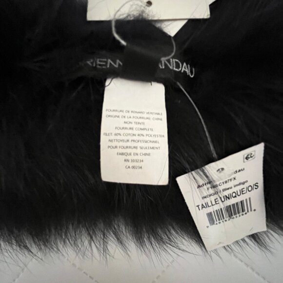 Fox Fur Infinity Scarf in Indigo Blue by Adrienne Landu - Authentic - Picture 10 of 14